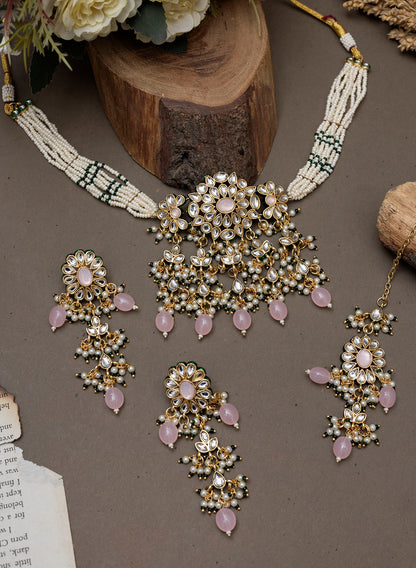 Joshika Kundan Necklace set with Maangtikka
