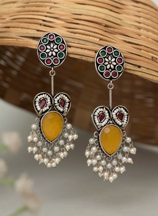 Madhavilatha German silver earring