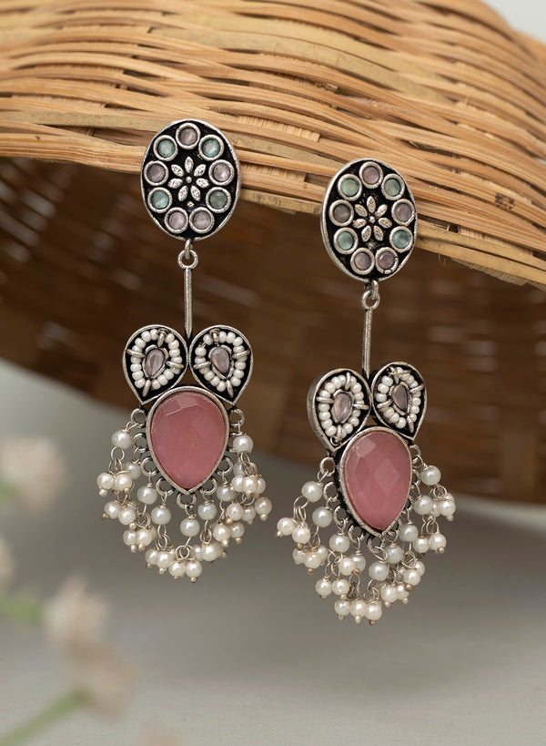Madhavilatha German silver earring