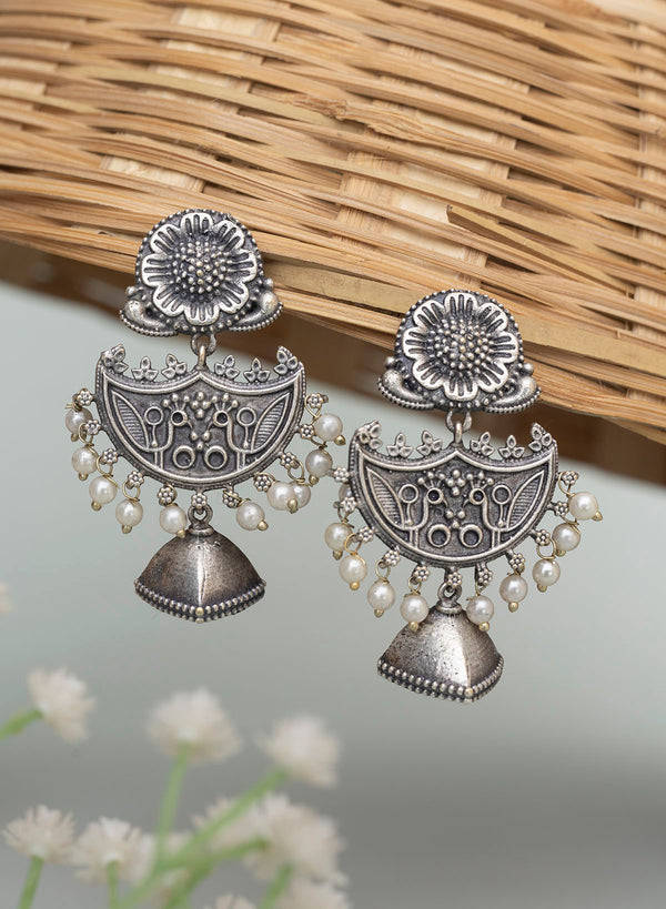Janaksh Brass Oxidised Silver Fish Hook Earrings at Rs 149/pair in Jaipur