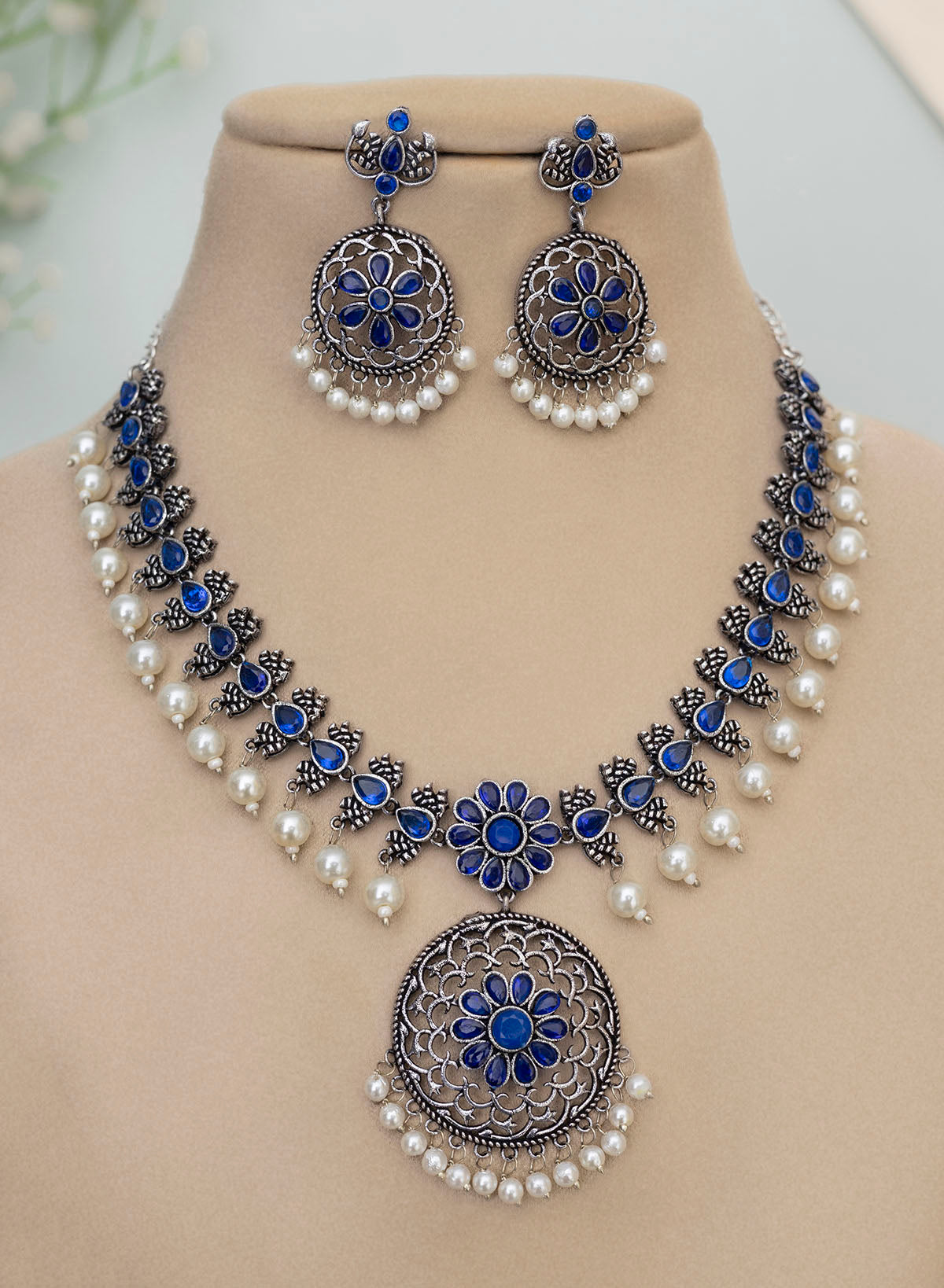 Khyati German Silver Necklace Set