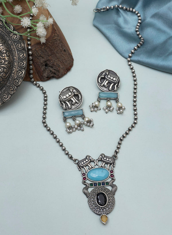 Aadrita Elephant Necklace set