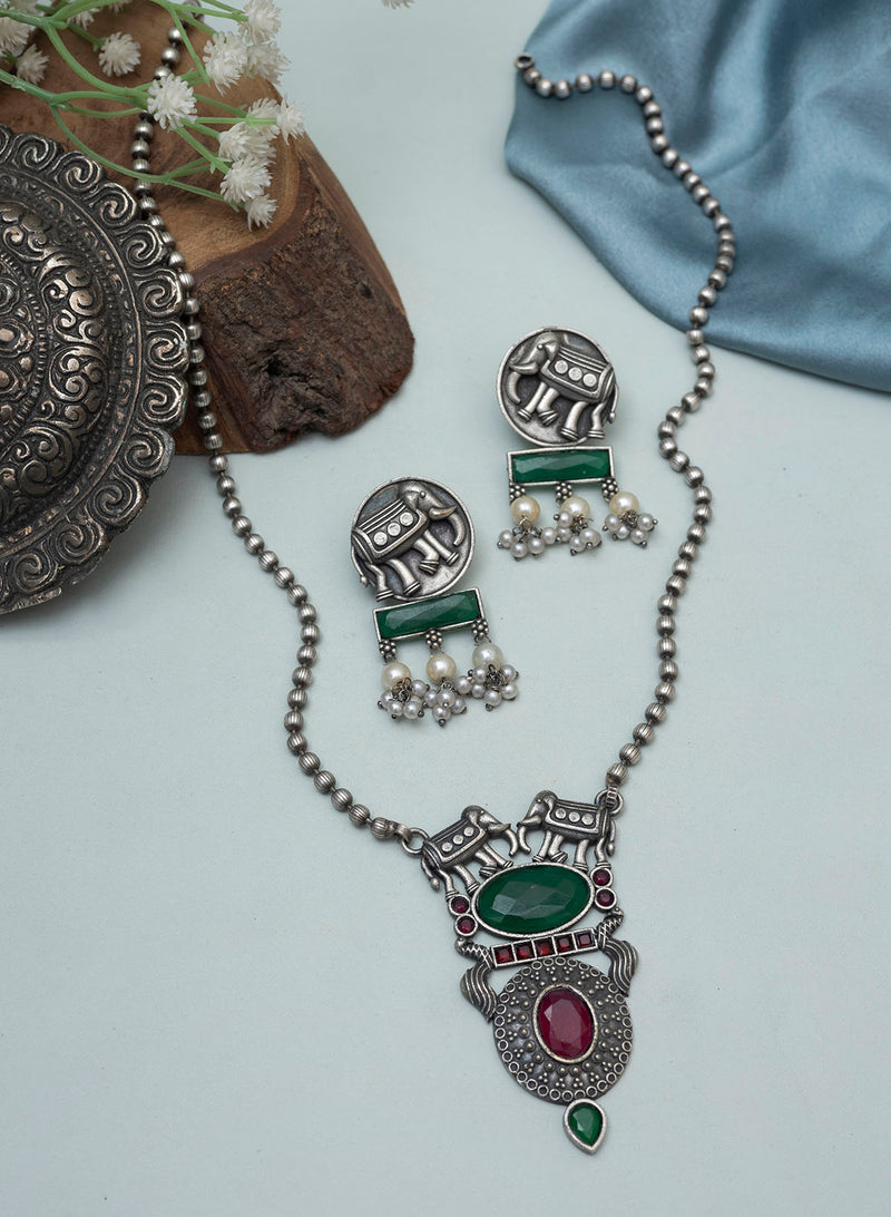Aadrita Elephant Necklace set