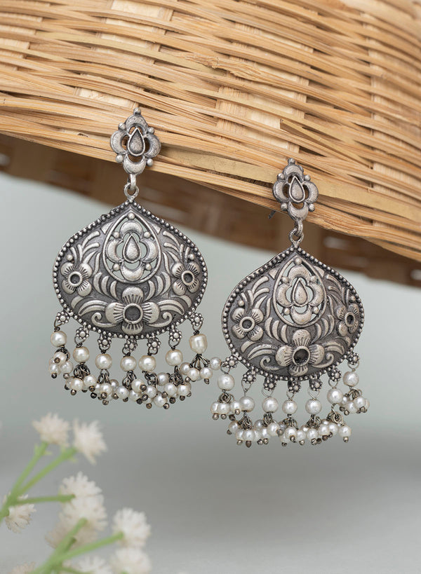 Flower Oxidised earrings