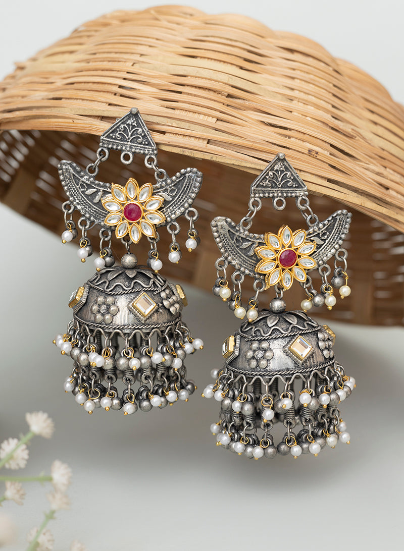 Avinaa oxidised Jhumka