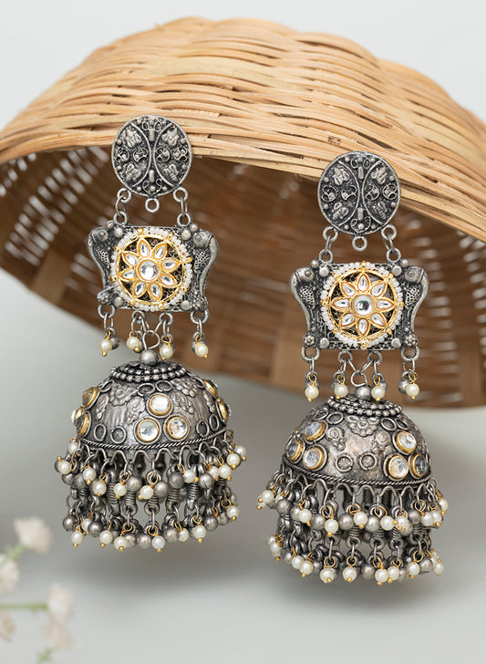 Aaloka oxidised jhumka