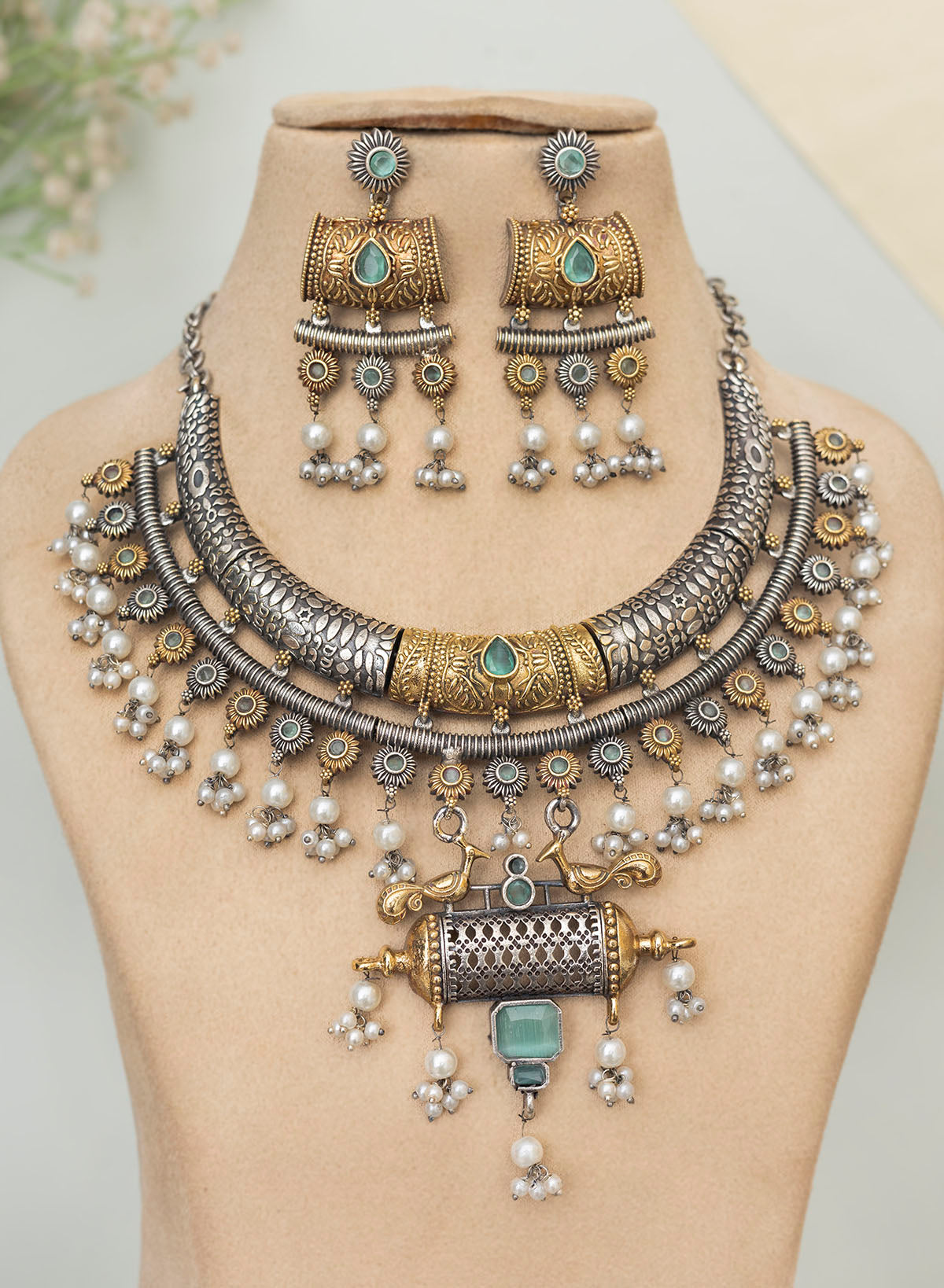 Sahashra Oxidised Necklace set