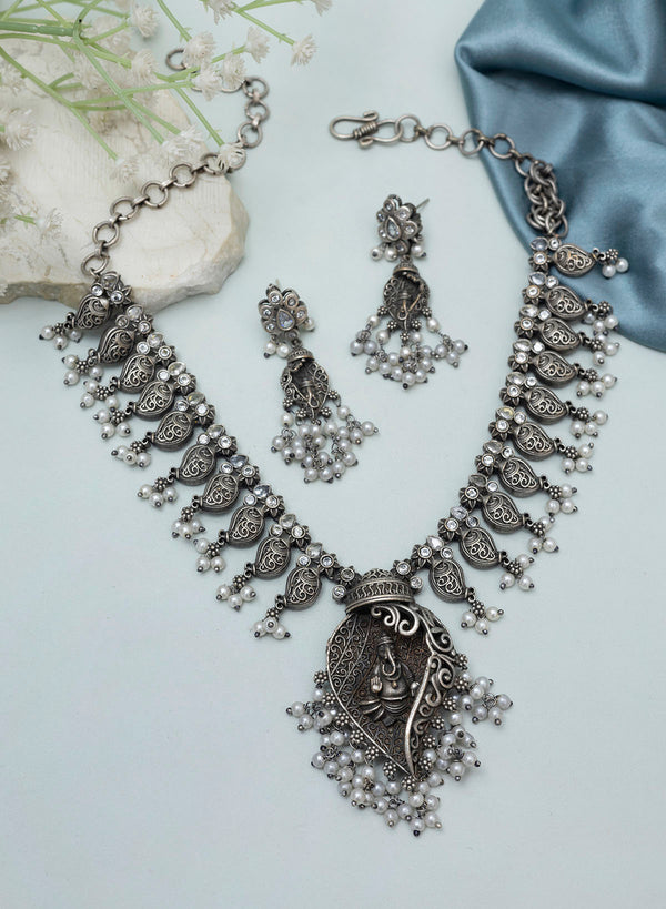 Gauravi Ganesh oxidised Necklace set