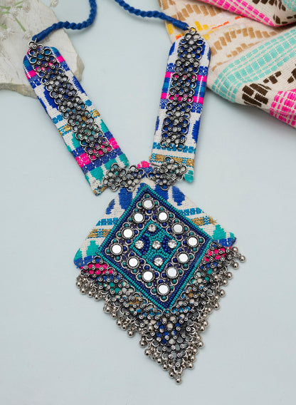 Saanj Handwoven Oxidised Necklace