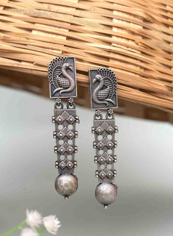 Peacock Silver earring