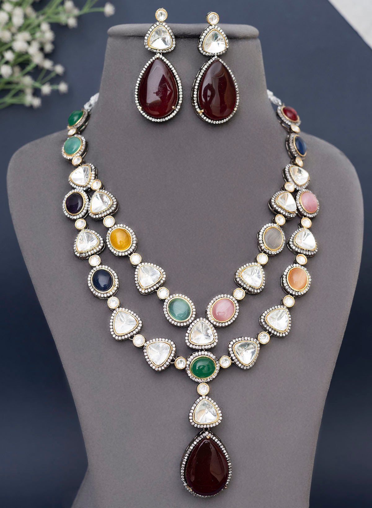 Tanikaa two layer Polki Necklace set