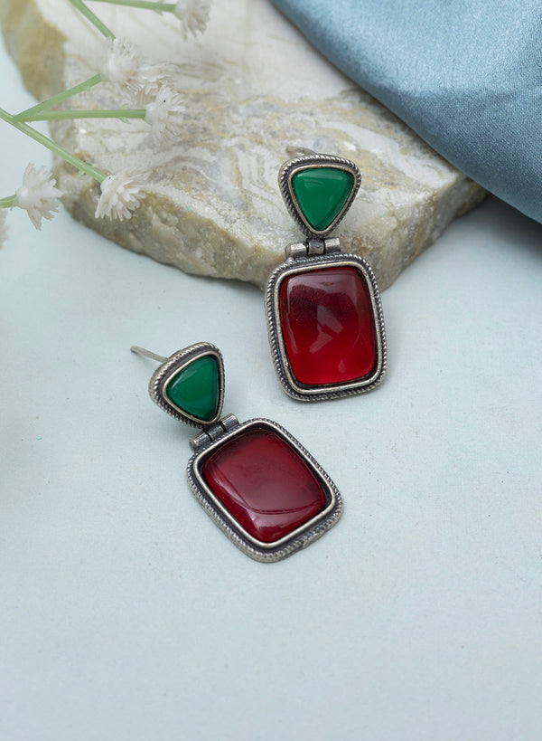 Ushta Triangle stone earrings