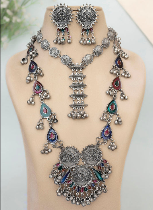 Menaja Oxidised Necklace set