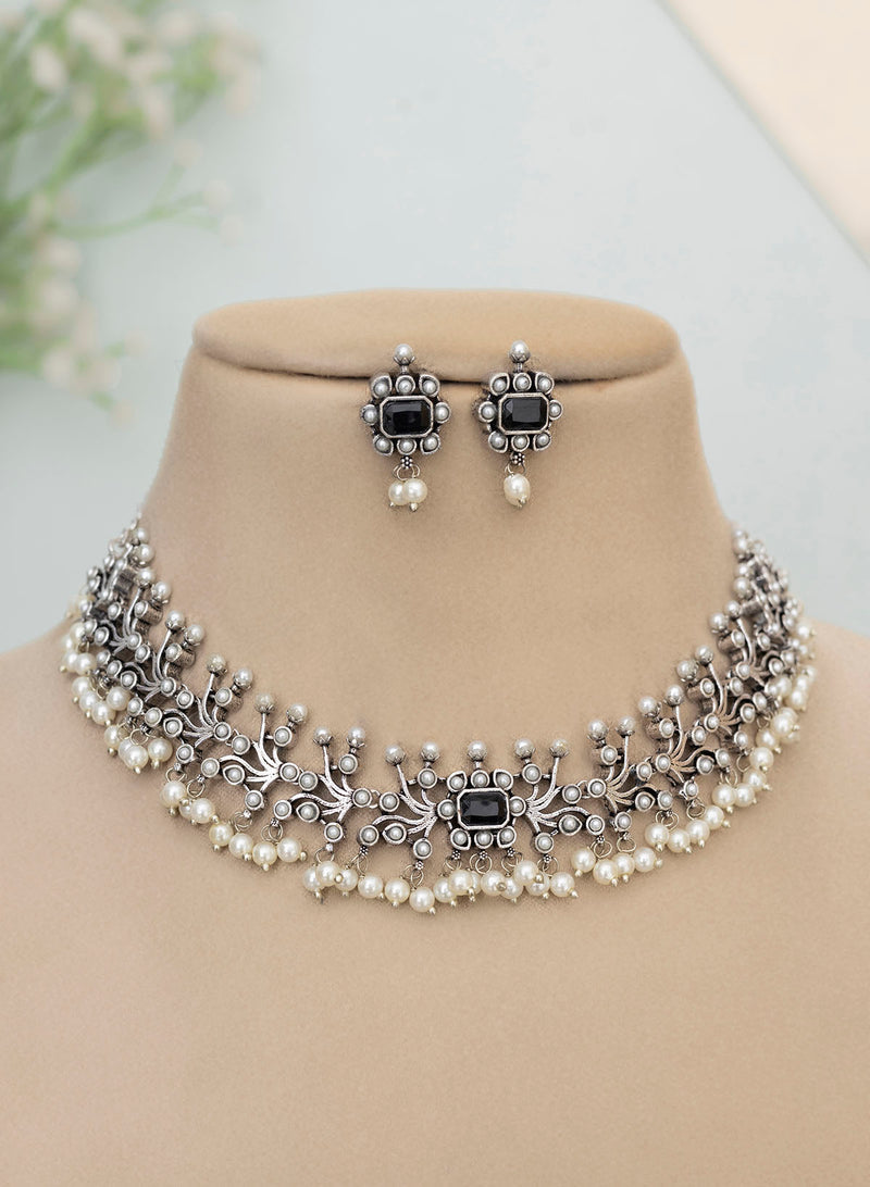 Mritsa German silver Necklace set