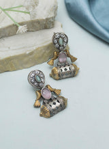 Two tone Zarya Drop Earrings