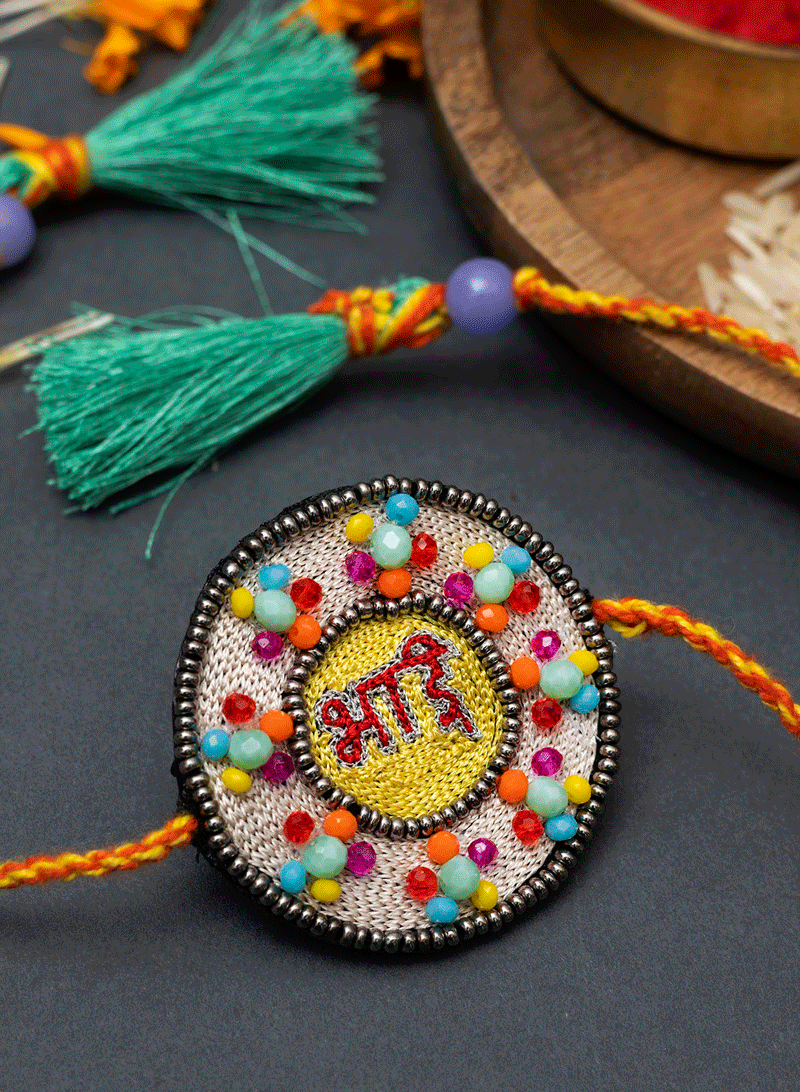 Beaded Bead Round Rakhi