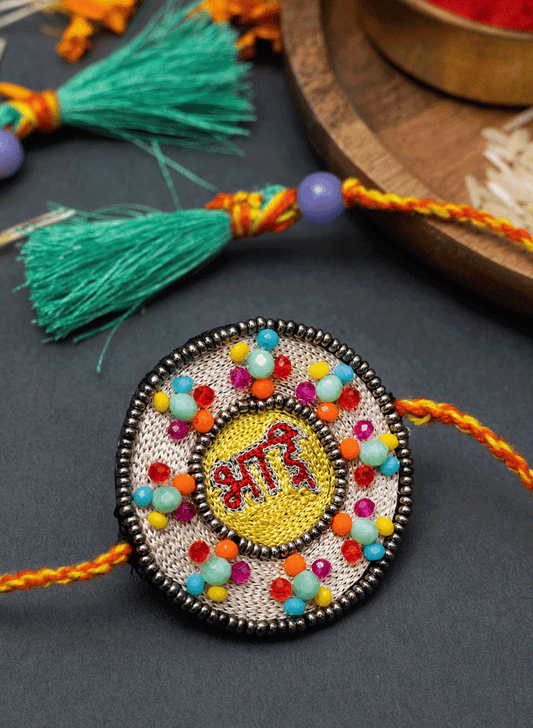 Beaded Bead Round Rakhi