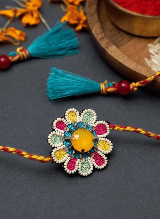 Multicolor Big Stone Rakhi