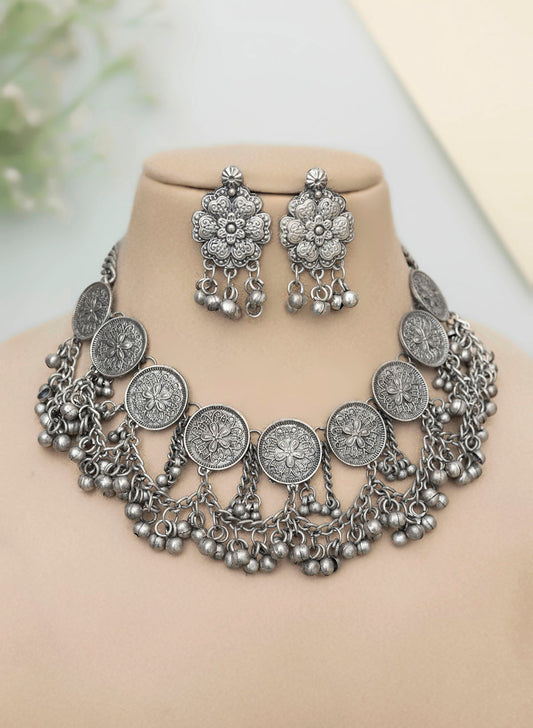 Ishay Oxidised Necklace set