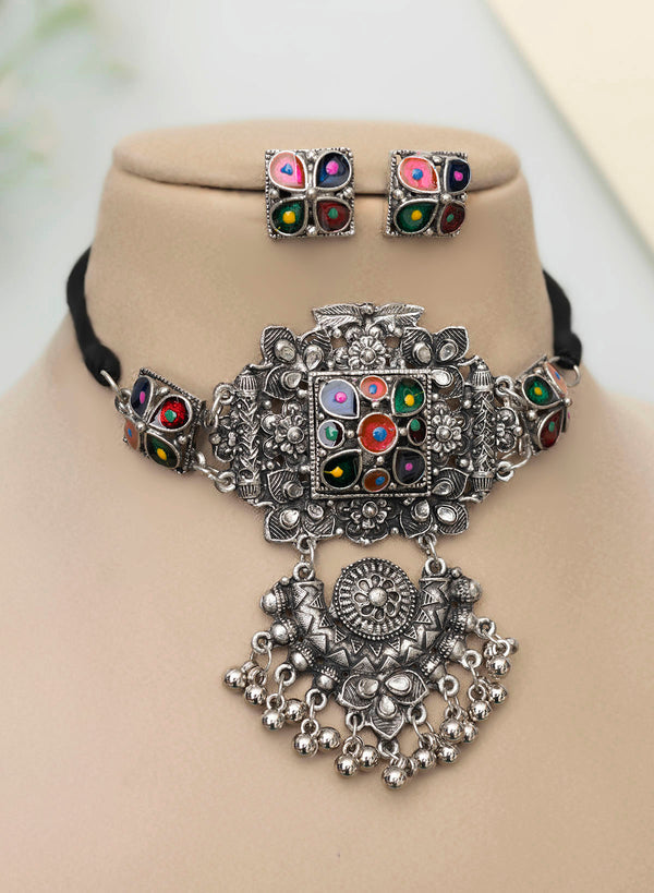 Dhrishta Oxidised Choker set