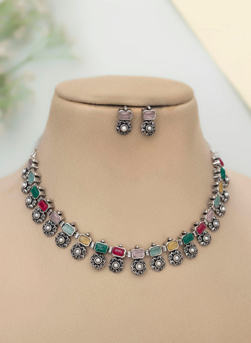 Ameyaa German Silver Necklace set