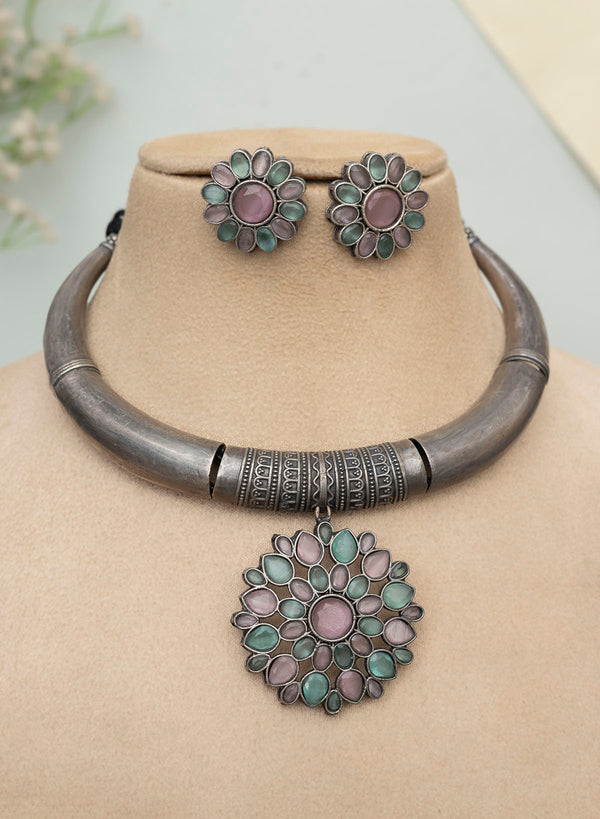 Zuri oxidised necklace