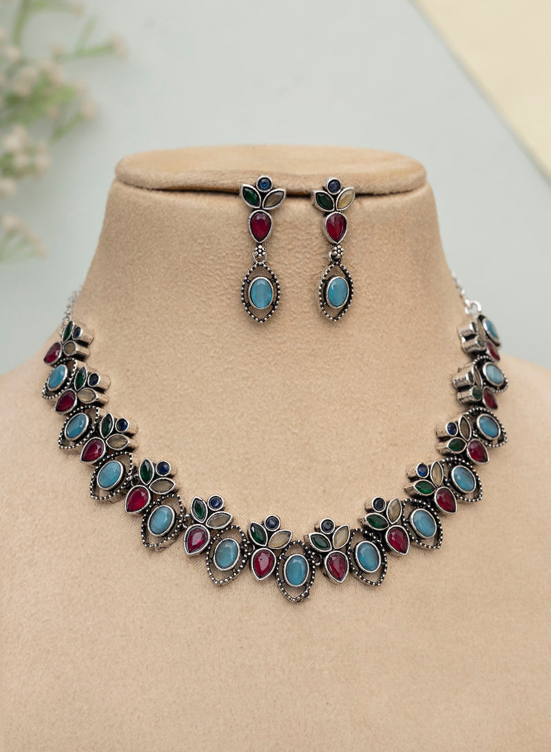 Zareen oxidised necklace