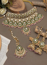 Dharmini Kundan Necklace set with maangtikka