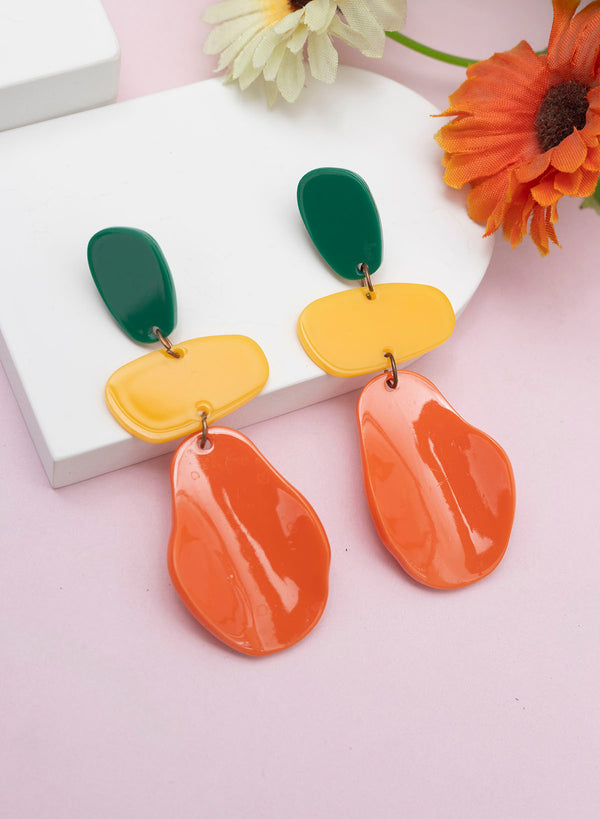 tricolor acrylic earring