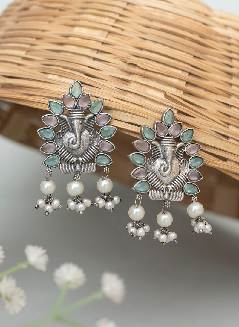 Ganpati stone stud Earring