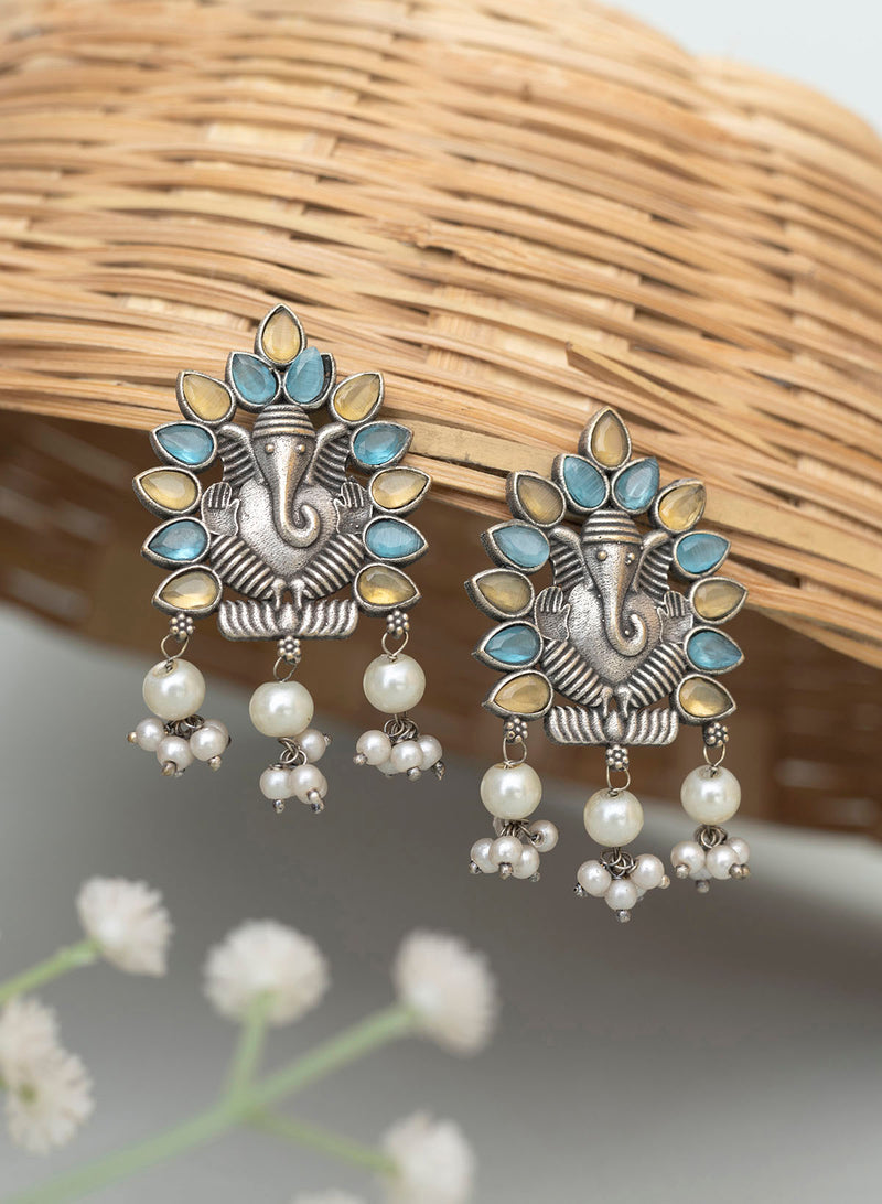 Ganpati stone stud Earring