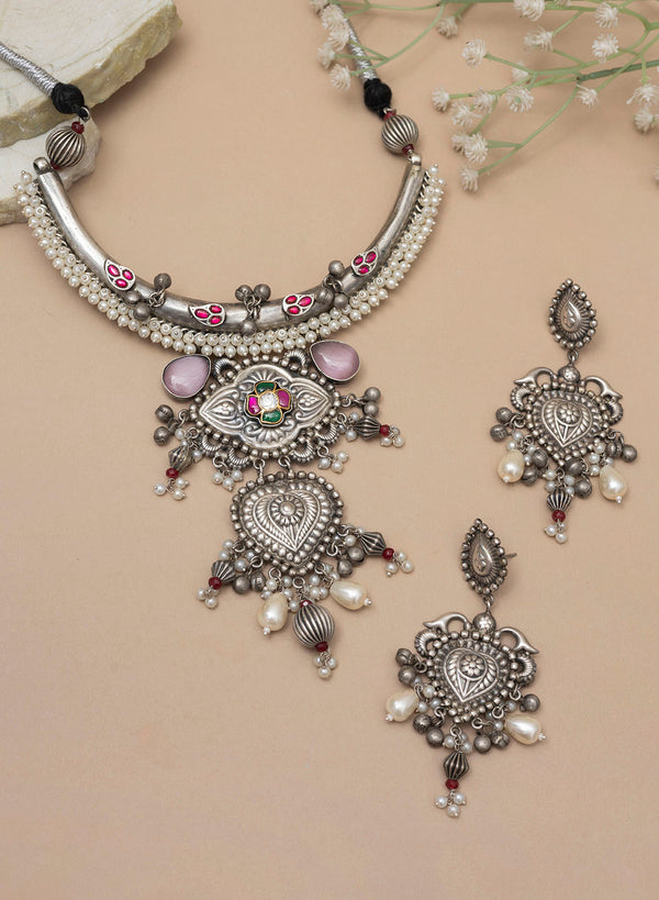 Kailasha Oxidised Hasli set