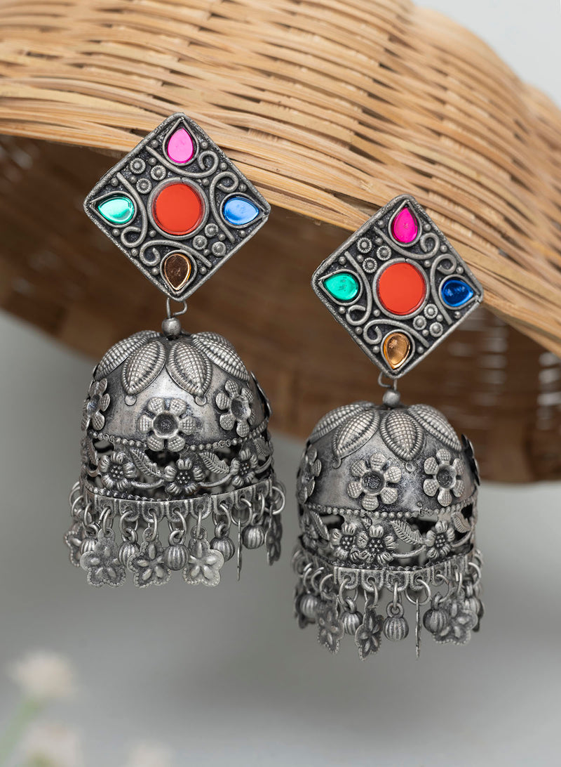 Adhurika Oxidised Jhumka