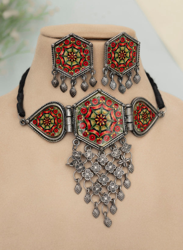 Hrisha Oxidised Choker set