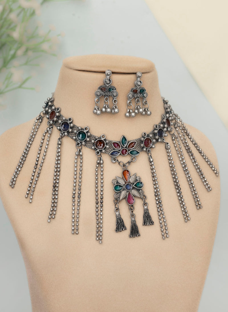 Edhir Oxidised Necklace set