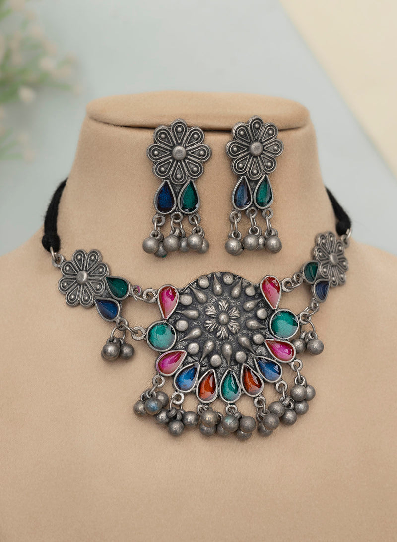 Vindra Oxidised Choker set