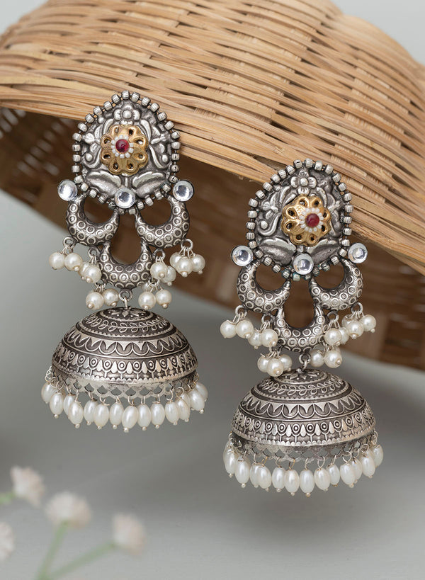 Aneevra Oxidised Jhumka