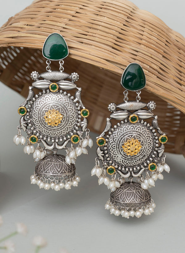 Sameena Oxidised Long Jhumka