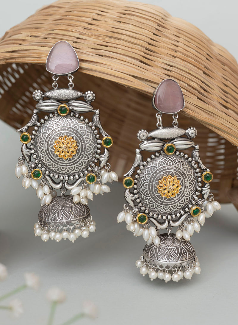 Sameena Oxidised Long Jhumka