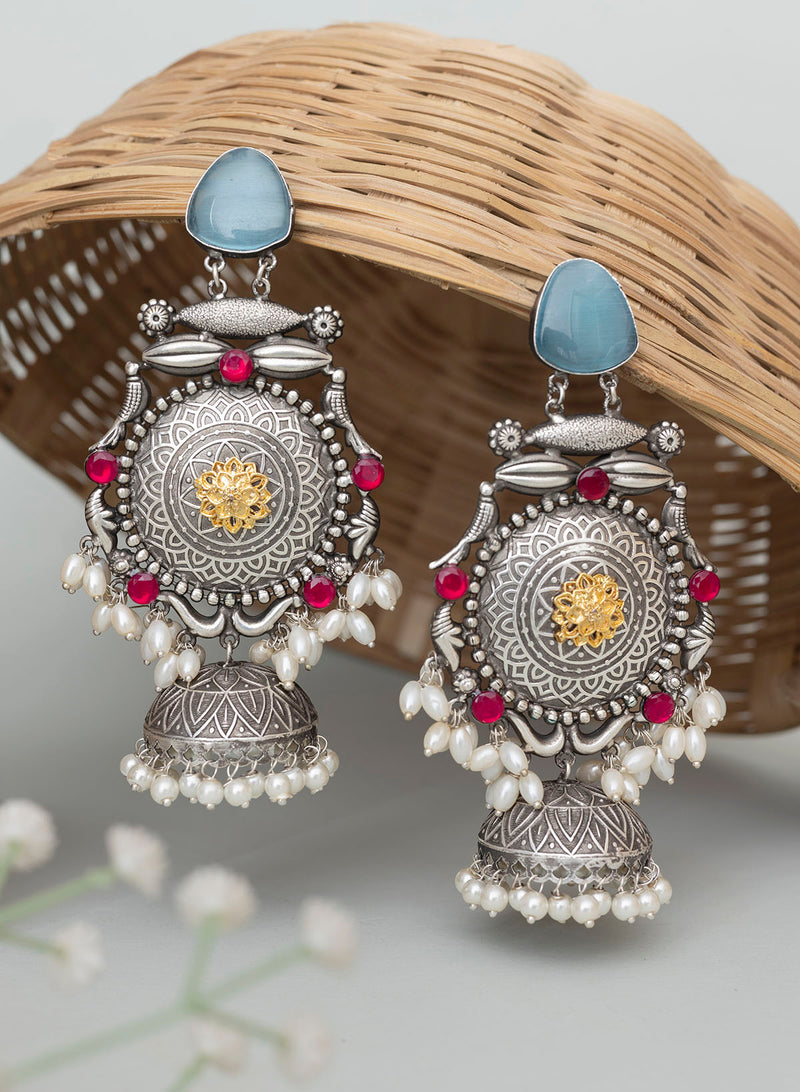 Sameena Oxidised Long Jhumka