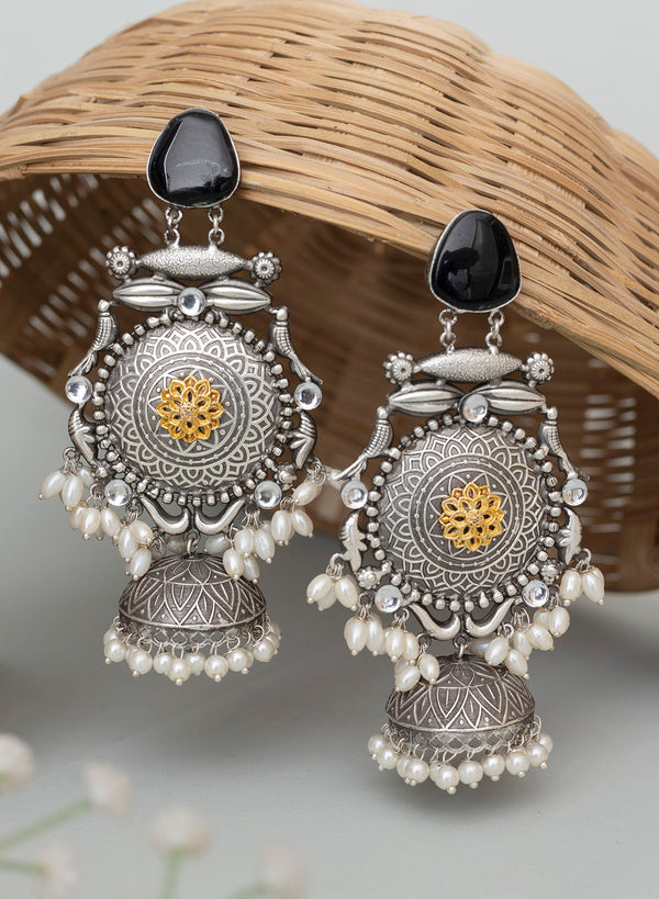 Sameena Oxidised Long Jhumka