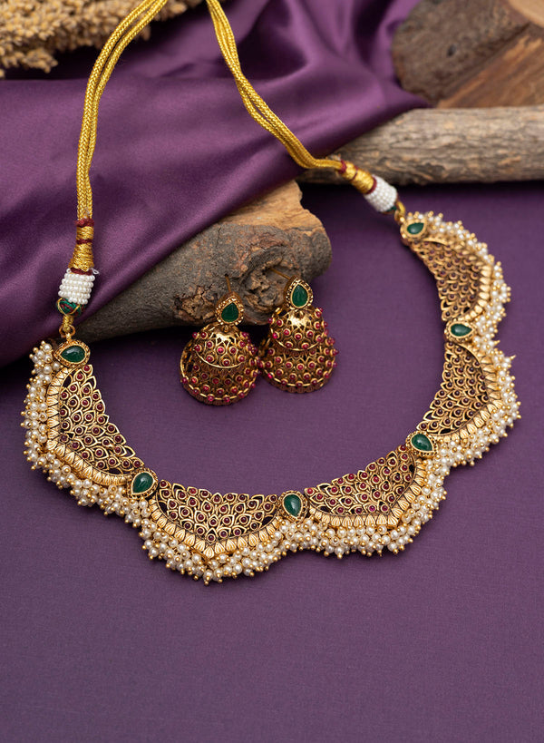 Saurya Golden Necklace set