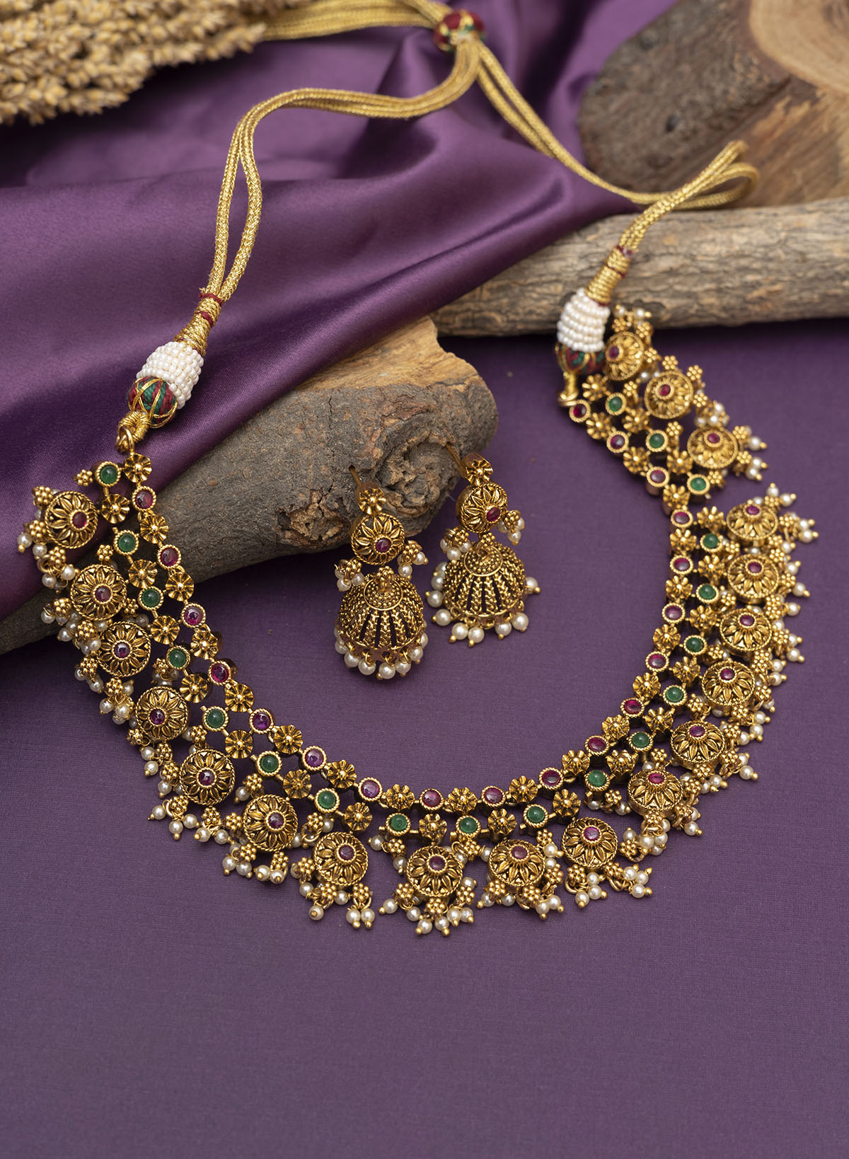 Nishitraa Golden Necklace set
