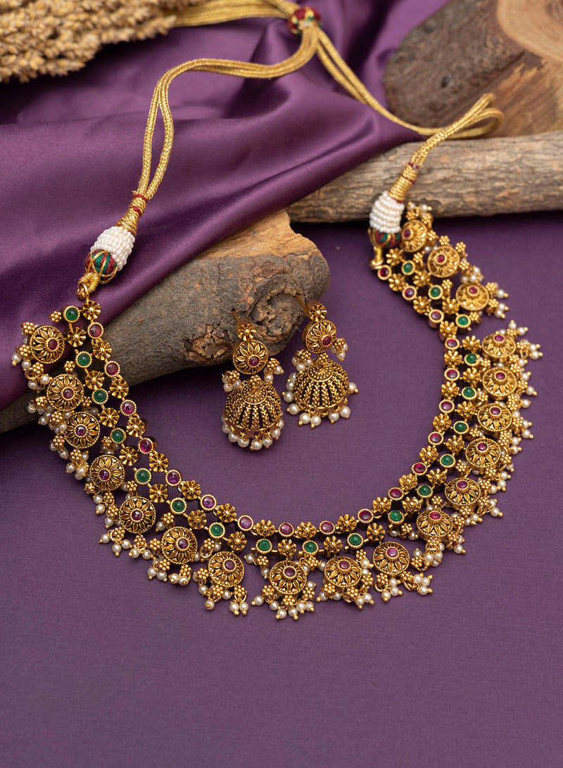 Nishitraa Golden Necklace set