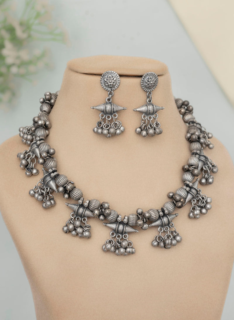 Hoor Oxidised Necklace set