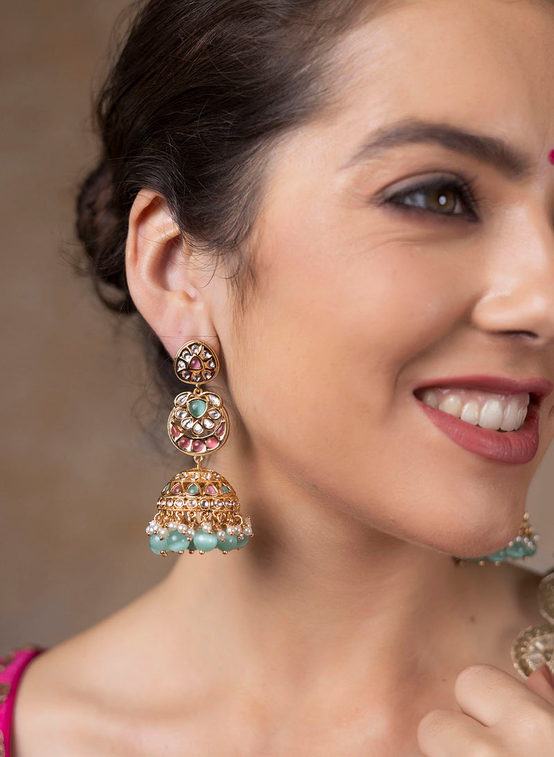 Irha Kundan Jhumka Earring