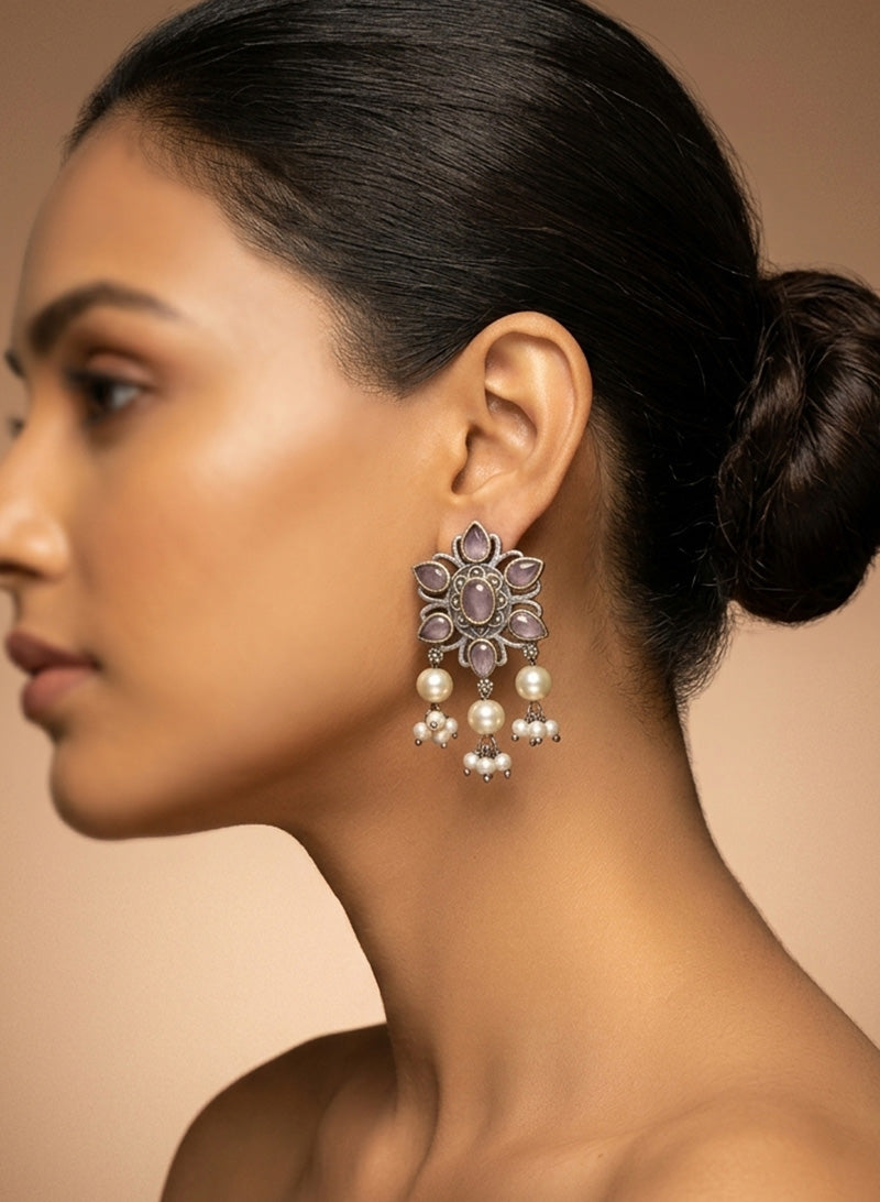 lotus stud earring