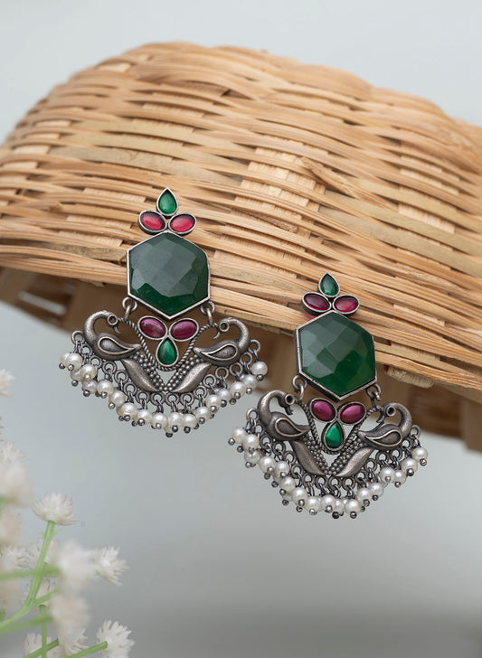 Shyama Oxidised Stud Earring