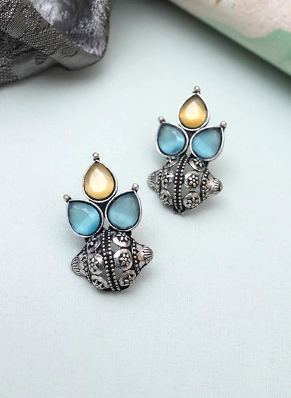 Kalash Silver oxidised earring