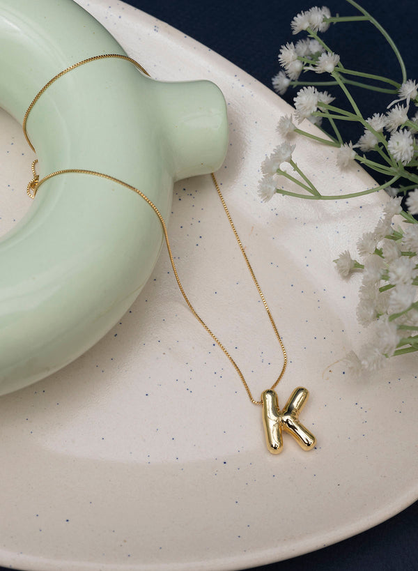 “K” Pendant Chain Necklace